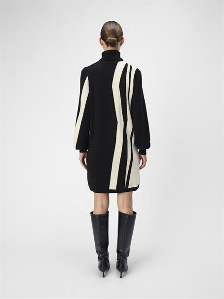 OBJRAY L/S KNIT ROLLNECK DRESS AOP NOOS black3