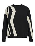 OBJRAY LO L/S KNIT PULLOVER AOP NOOS black1