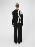OBJRAY LO L/S KNIT PULLOVER AOP NOOS black1