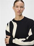 OBJRAY LO L/S KNIT PULLOVER AOP NOOS black1
