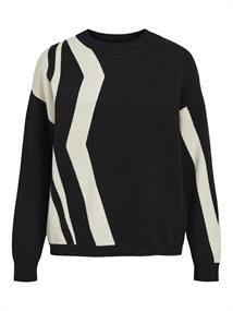 OBJRAY LO L/S KNIT PULLOVER AOP NOOS black1