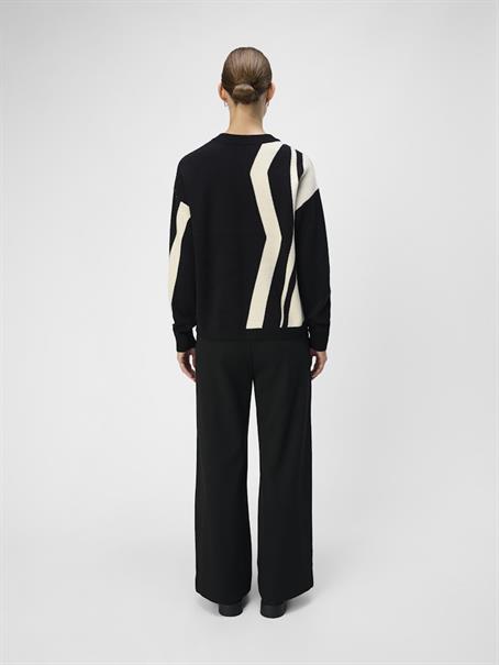 OBJRAY LO L/S KNIT PULLOVER AOP NOOS black1