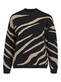 OBJRAY LO L/S KNIT PULLOVER AOP NOOS black2
