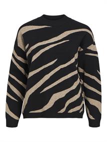 OBJRAY LO L/S KNIT PULLOVER AOP NOOS black2