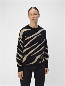 OBJRAY LO L/S KNIT PULLOVER AOP NOOS black2