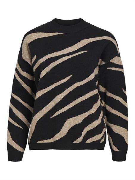 OBJRAY LO L/S KNIT PULLOVER AOP NOOS black2