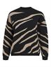 OBJRAY LO L/S KNIT PULLOVER AOP NOOS black2