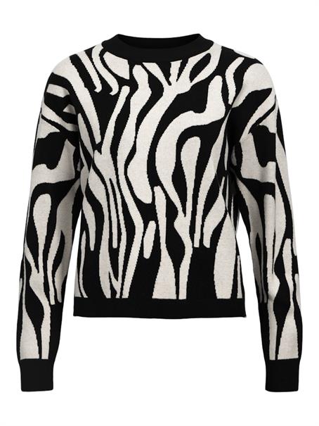 OBJRAY LO L/S KNIT PULLOVER AOP NOOS black3