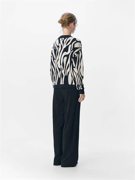 OBJRAY LO L/S KNIT PULLOVER AOP NOOS black3