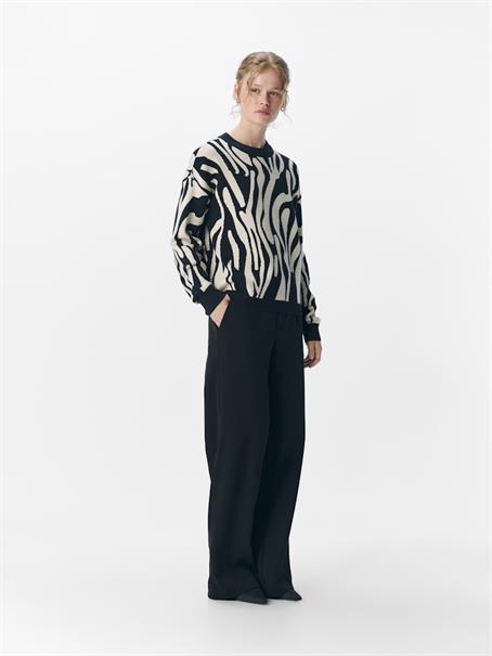 OBJRAY LO L/S KNIT PULLOVER AOP NOOS black3