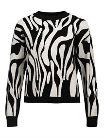 OBJRAY LO L/S KNIT PULLOVER AOP NOOS black