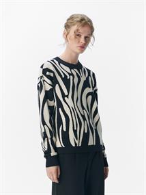 OBJRAY LO L/S KNIT PULLOVER AOP NOOS black