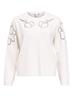 OBJREYNARD CUTOUT O-NECK PULLOVER DIV cloud dancer