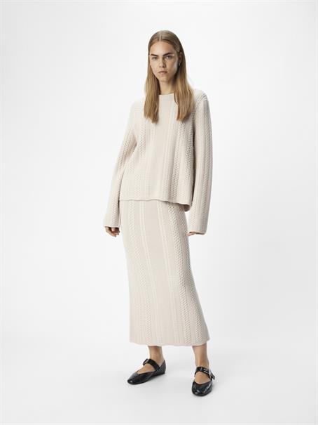 OBJREYNARD HW CABLE KNIT SKIRT DIV silver gray