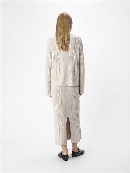 OBJREYNARD HW CABLE KNIT SKIRT DIV silver gray
