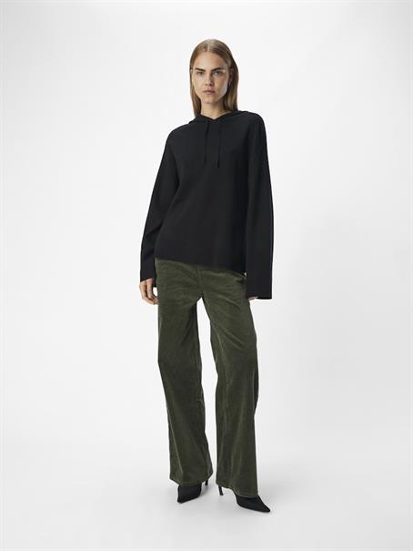 OBJREYNARD L/S LO KNIT HOODIE DIV black
