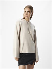OBJREYNARD L/S LO KNIT HOODIE DIV silver gray