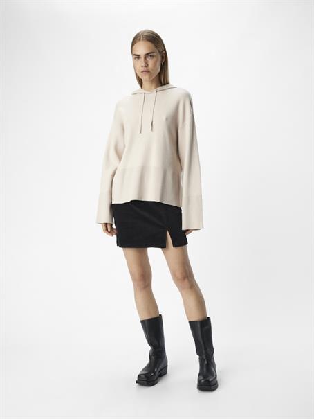 OBJREYNARD L/S LO KNIT HOODIE DIV silver gray