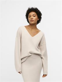 OBJREYNARD V-NECK PULLOVER NOOS silver gray