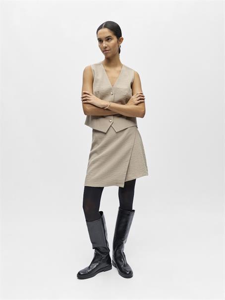 OBJRINI MW SHORT WRAP SKIRT DIV desert taupe