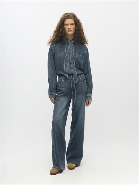 OBJROSIE MW WIDE JEANS NOOS medium blue denim