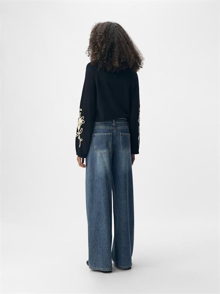 OBJROSIE MW WIDE JEANS NOOS medium blue denim