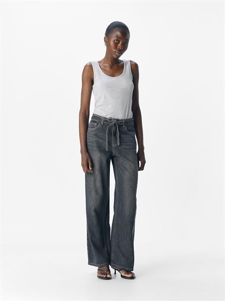 OBJROSIE MW WIDE JEANS NOOS medium grey denim