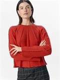 OBJSADIE L/S RE PULLOVER E AW FAIR 24 flame scarlet