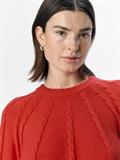 OBJSADIE L/S RE PULLOVER E AW FAIR 24 flame scarlet