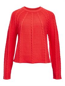 OBJSADIE L/S RE PULLOVER E AW FAIR 24 flame scarlet