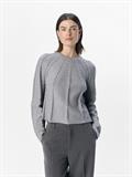 OBJSADIE L/S RE PULLOVER E AW FAIR 24 light grey melange