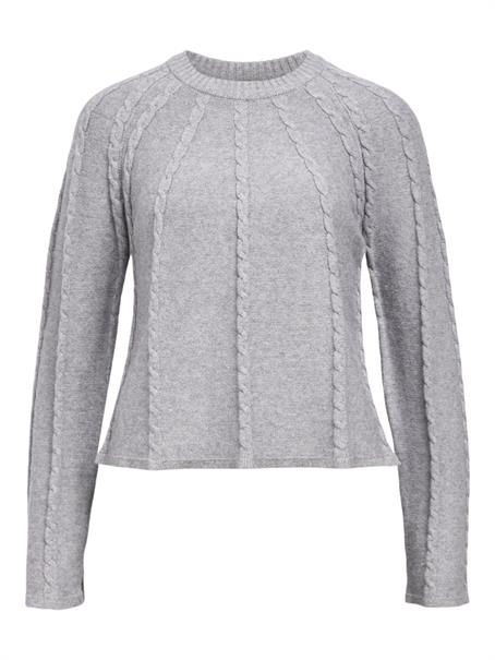 OBJSADIE L/S RE PULLOVER E AW FAIR 24 light grey melange