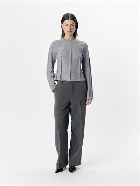 OBJSADIE L/S RE PULLOVER E AW FAIR 24 light grey melange