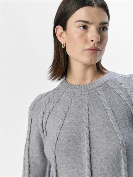 OBJSADIE L/S RE PULLOVER E AW FAIR 24 light grey melange