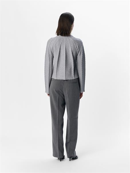 OBJSADIE L/S RE PULLOVER E AW FAIR 24 light grey melange