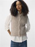 OBJSAGGIA RE KNIT VEST CARDIGAN NOOS humus