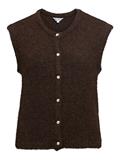 OBJSAGGIA RE KNIT VEST CARDIGAN NOOS seal brown