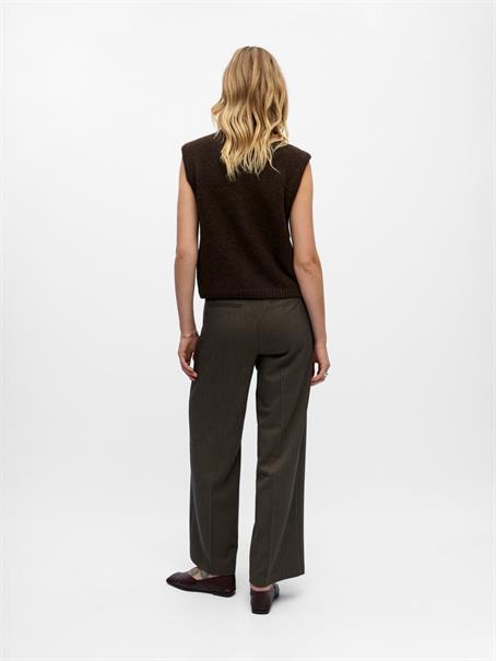 OBJSAGGIA RE KNIT VEST CARDIGAN NOOS seal brown