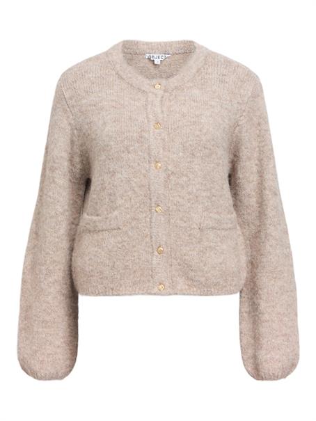 OBJSAGGIA RE L/S KNIT CARDIGAN NOOS humus