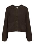 OBJSAGGIA RE L/S KNIT CARDIGAN NOOS seal brown