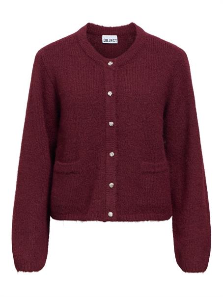 OBJSAGGIA RE L/S KNIT CARDIGAN NOOS windsor wine