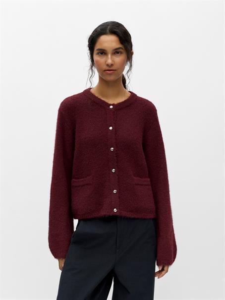 OBJSAGGIA RE L/S KNIT CARDIGAN NOOS windsor wine