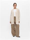 OBJSALLY L/S RE KNIT CARDIGAN NOOS humus