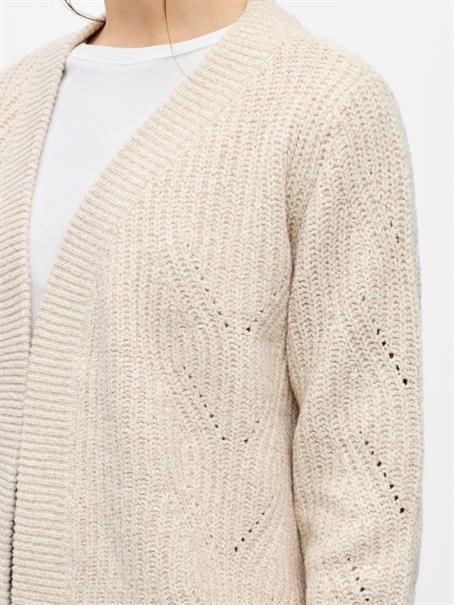 OBJSALLY L/S RE KNIT CARDIGAN NOOS humus