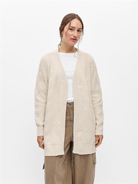 OBJSALLY L/S RE KNIT CARDIGAN NOOS humus