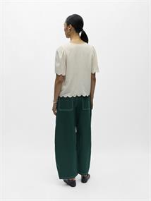 OBJSANNE 2/4 LO V-NECK TOP NOOS sandshell