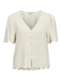 OBJSANNE 2/4 LO V-NECK TOP NOOS sandshell