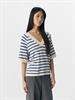 OBJTHESS 2/4 LO V-NECK KNIT TOP NOOS sandshell