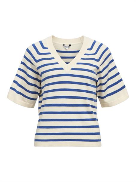 OBJTHESS 2/4 LO V-NECK KNIT TOP NOOS sandshell