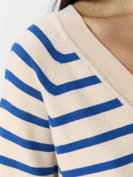 OBJTHESS 2/4 LO V-NECK KNIT TOP NOOS sandshell